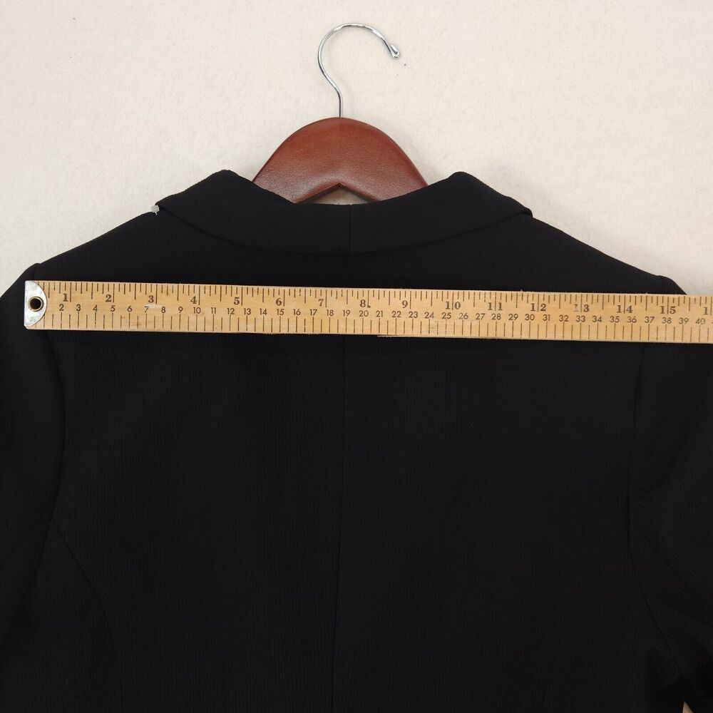 Women’s Black Blazer Coat Size 8 Tie Sleeve‎ Minimalist Chic Designer Jacket - Picture 10 of 10